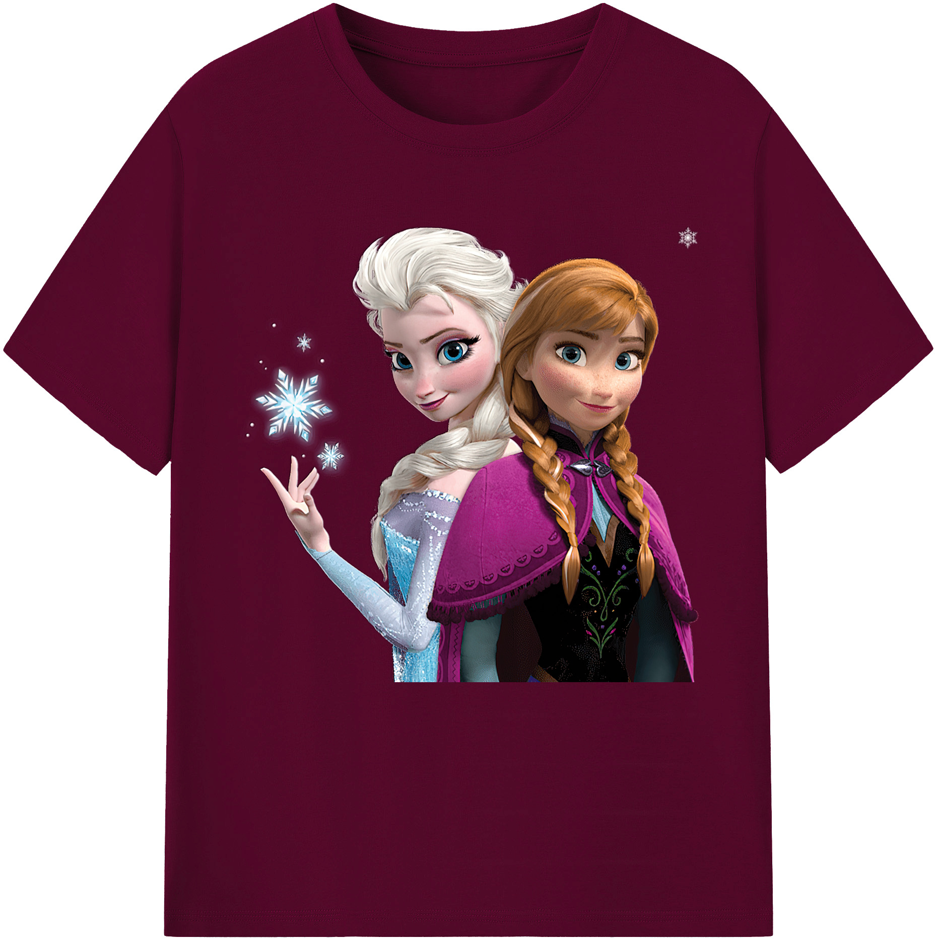 （画像用） アナと雪の女王 アンナ エルサ Frozen Anna Elsa レディースカジュアルプリントTシャツ（綿100％）